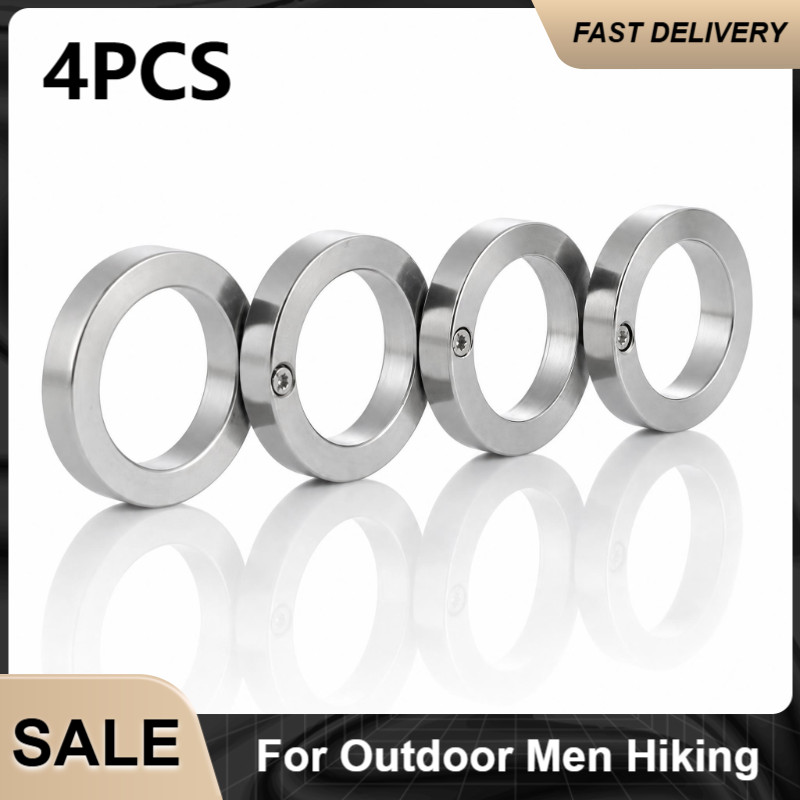 New 4pcs Outdoor Rotatable Folding Clasp Ring Stainless Steel For Men Hiking
