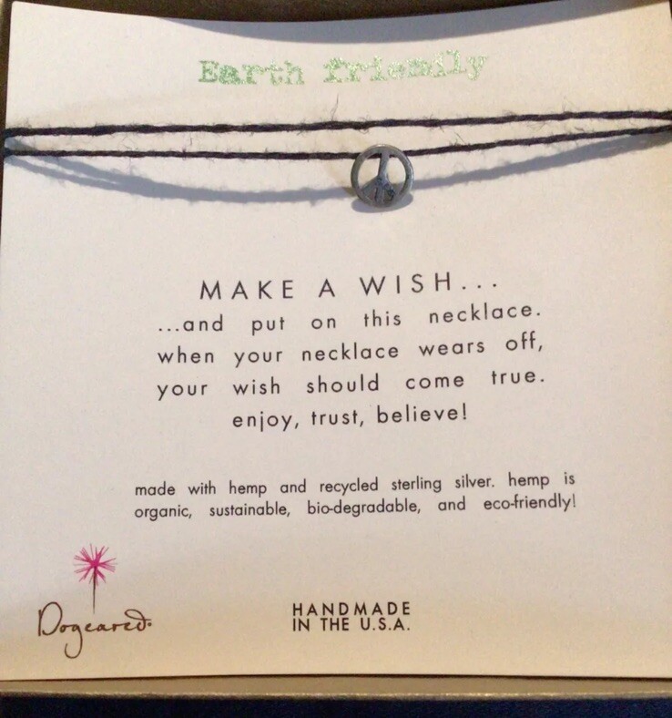 Make A Wish Peace Sign String Necklace By Dogeared