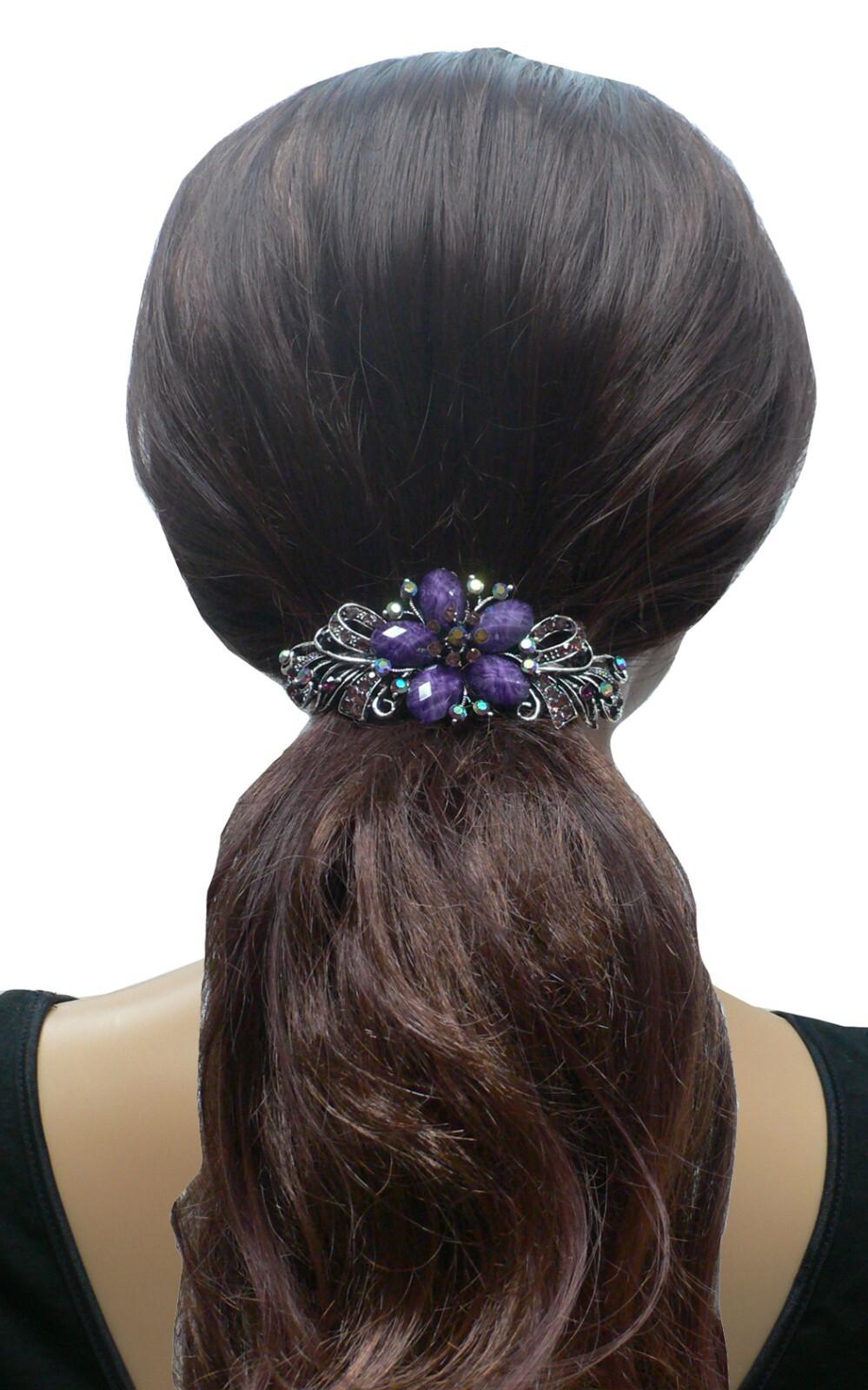 Set of 6 6 Count jcgy Combo 4 Styles Large Crystal Thick Hair Barrettes 0052/7-6