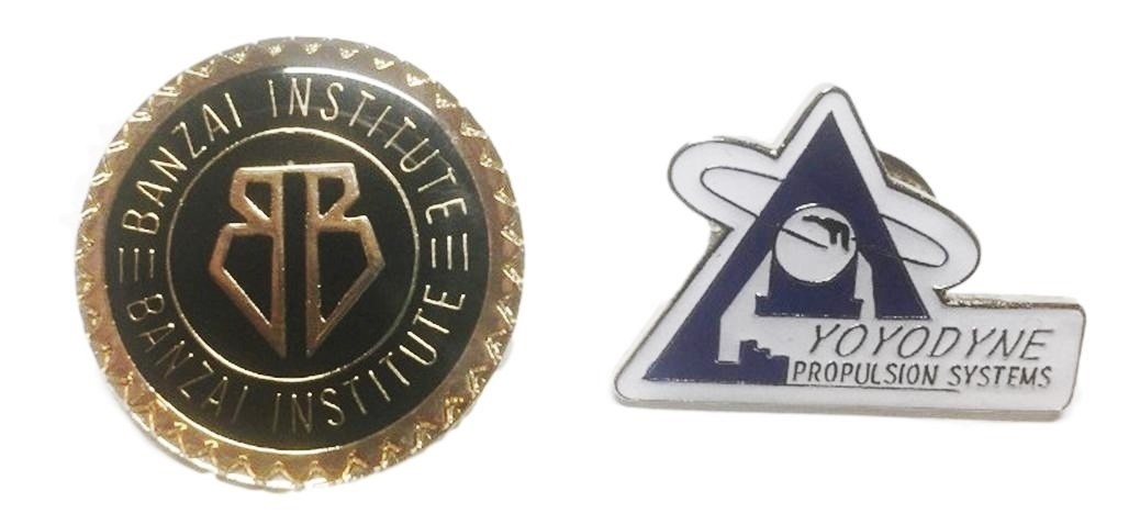 Buckaroo Banzai Movie Banzai Institute & Yoyodyne Propulsion System Set of 2 Pin