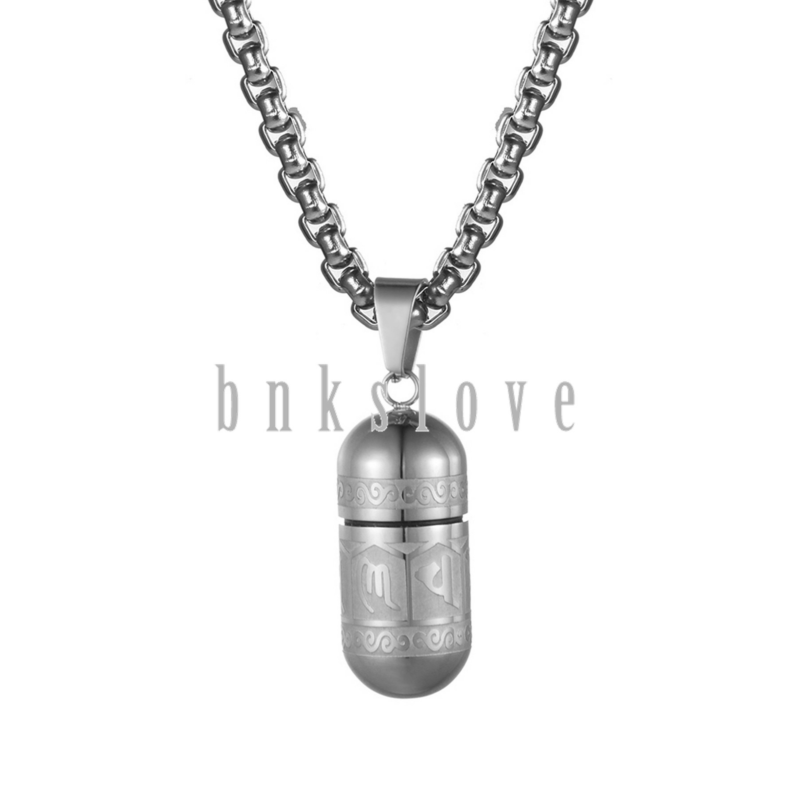 Stainless Steel Pill Capsule Pendant Necklace Ash Urn Memorial Keepsake Jewelry