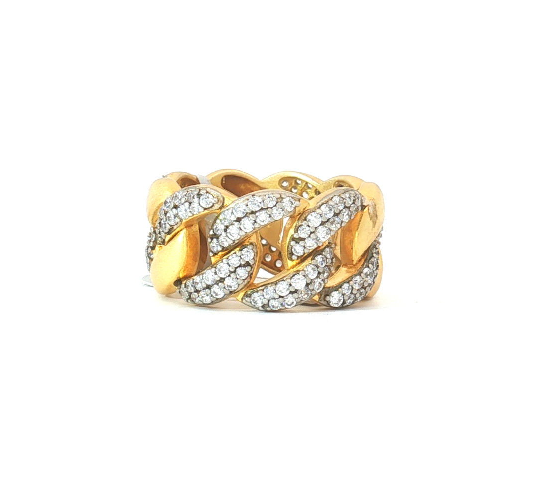 Frieda Rothman Pave Chain Link Ring sz8
