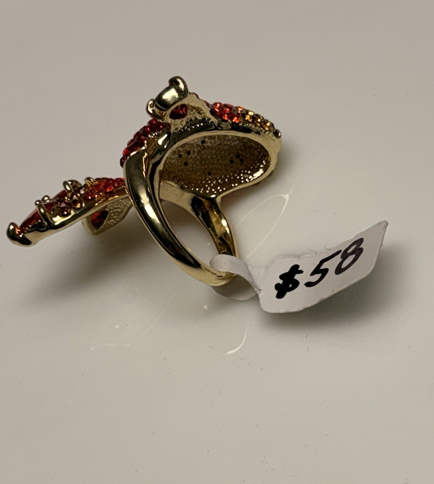 Statement Gold Tone Crystal Fish Ring. MSRP $58. See Description for sizes. New
