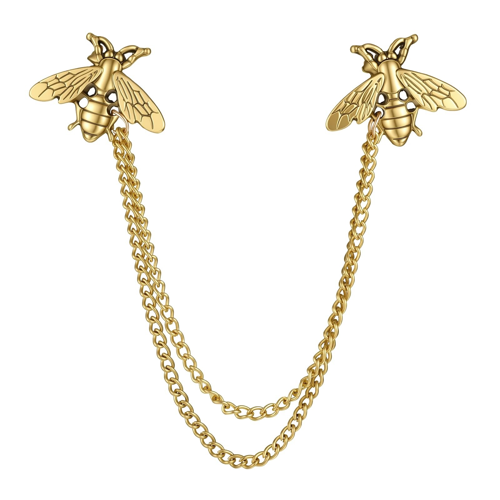 Gold Cute Bee Gold Brooch With Hanging Chain Tassel,Vintage Honey Bee Brooch …