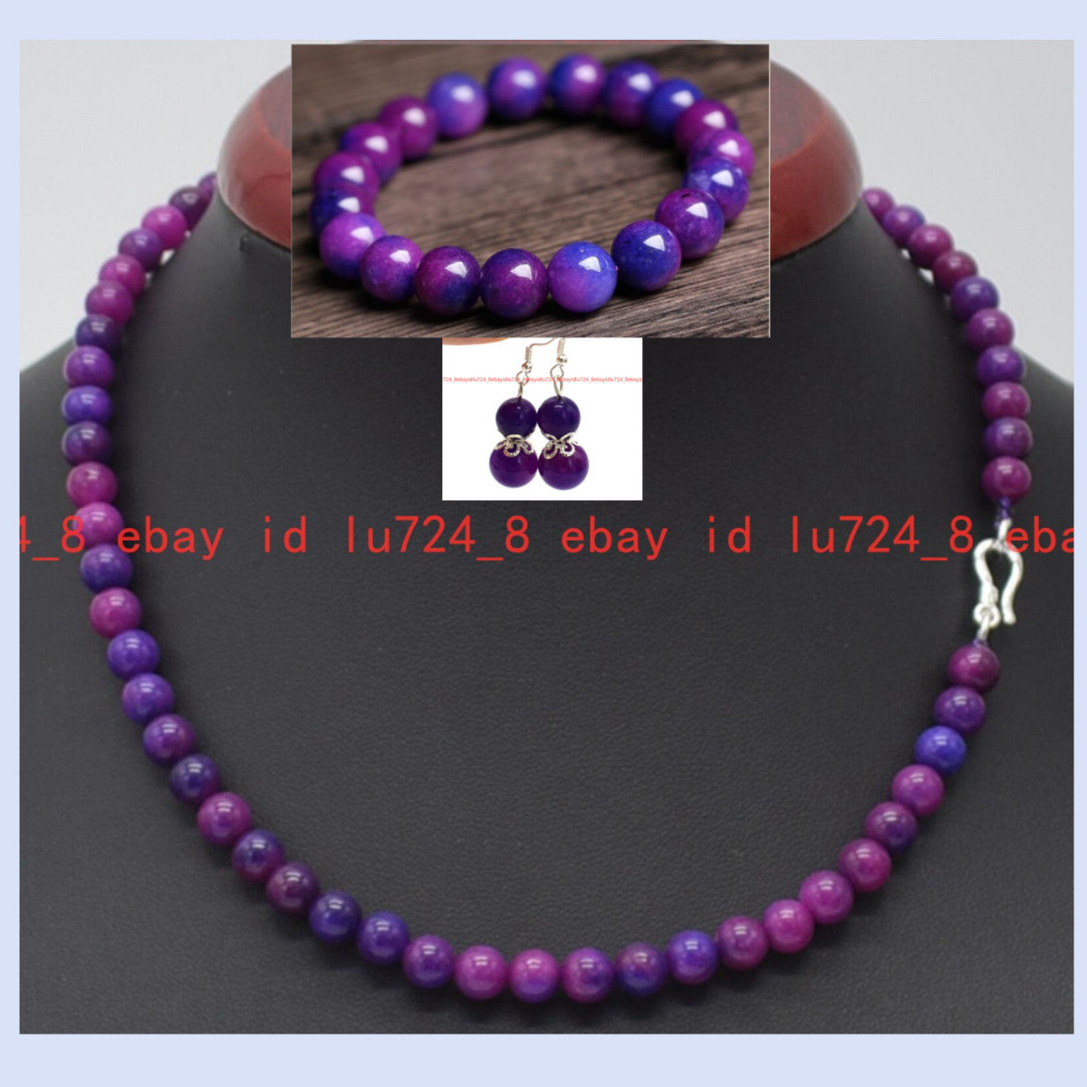 Genuine 6mm Purple Sugilite Round Gemstone Beads Necklace Bracelet Earrings AAA
