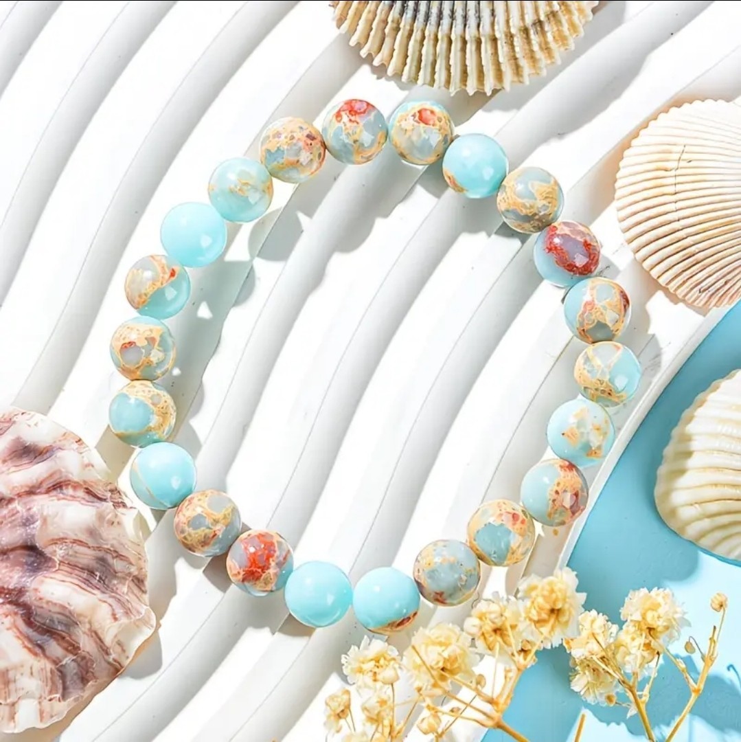 6PCS Natural Stone Bead Bracelet Set Love Luck Anxiety Stress Relief Gift 8mm