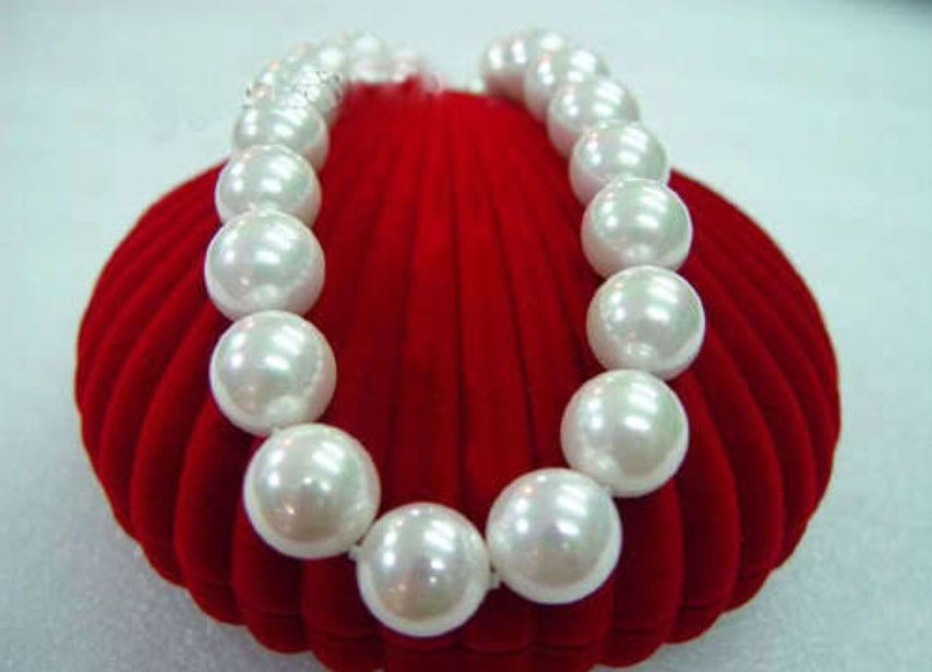Pretty 16mm AAA South Sea White shell Pearl Round Beads Necklace 18 -36 Inches
