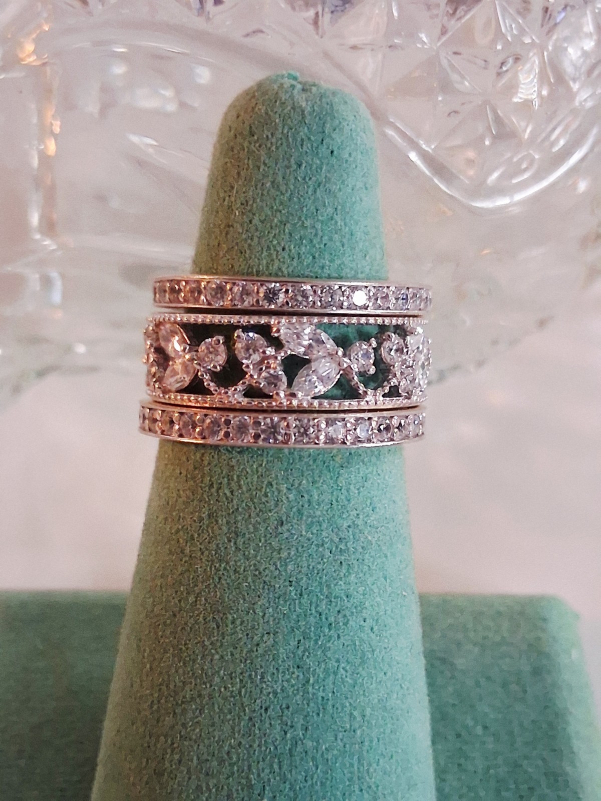 Designer 3 Ct Simulated Diamond 3-piece Eternity Band Ring Set Size 7 Sterling