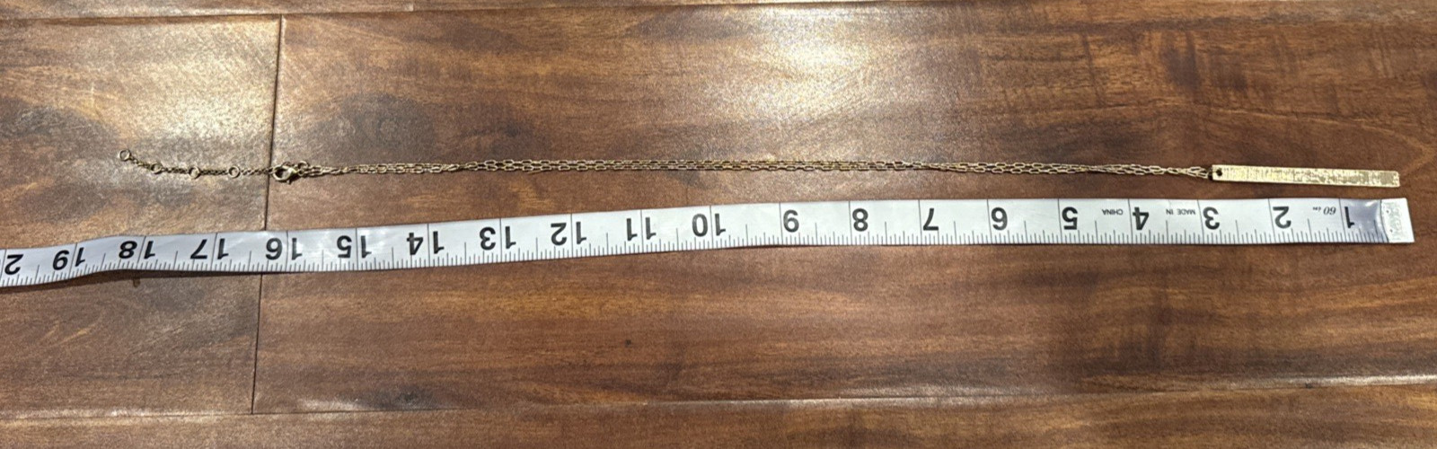 Dainty 17.5″ Drop Chain Bar Charm Pendant Goldtone Statement Necklace NEW