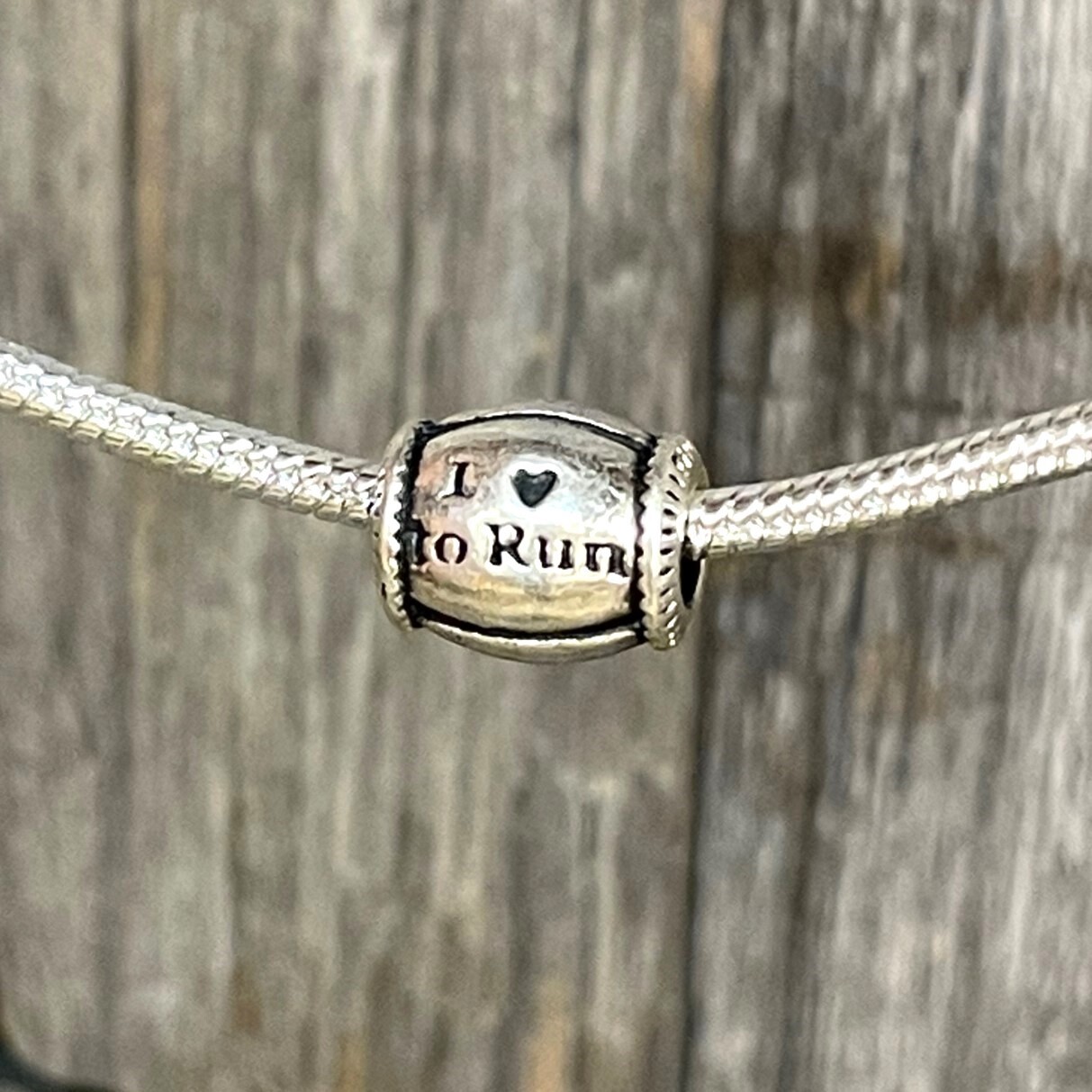 I Love to Run Running Race Finish Sport Hobby Heart Silver European Charm Bead