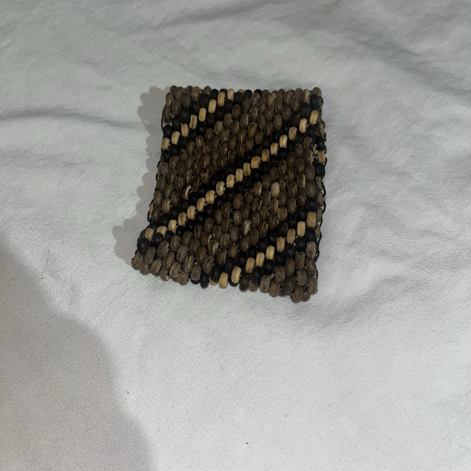 2,1/2”Wide Wooden Bead Stretchy Bracelet Vintage One size Fits All