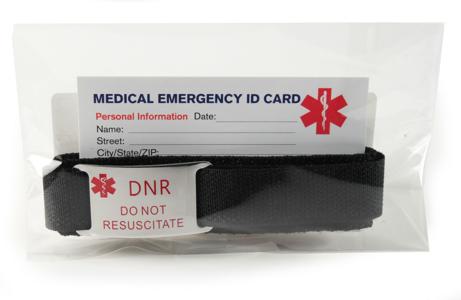 DNR Do Not Resuscitate Medical Alert ID Bracelet. Free emergency wallet Card!