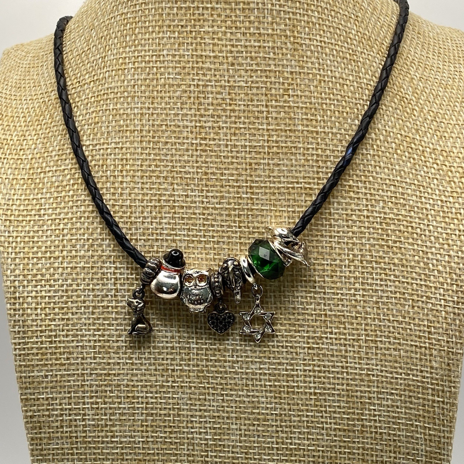 Pandora Braided Necklace Bracelet 3 S925 ALE Retired Charms 5 Other Charms 23.5”