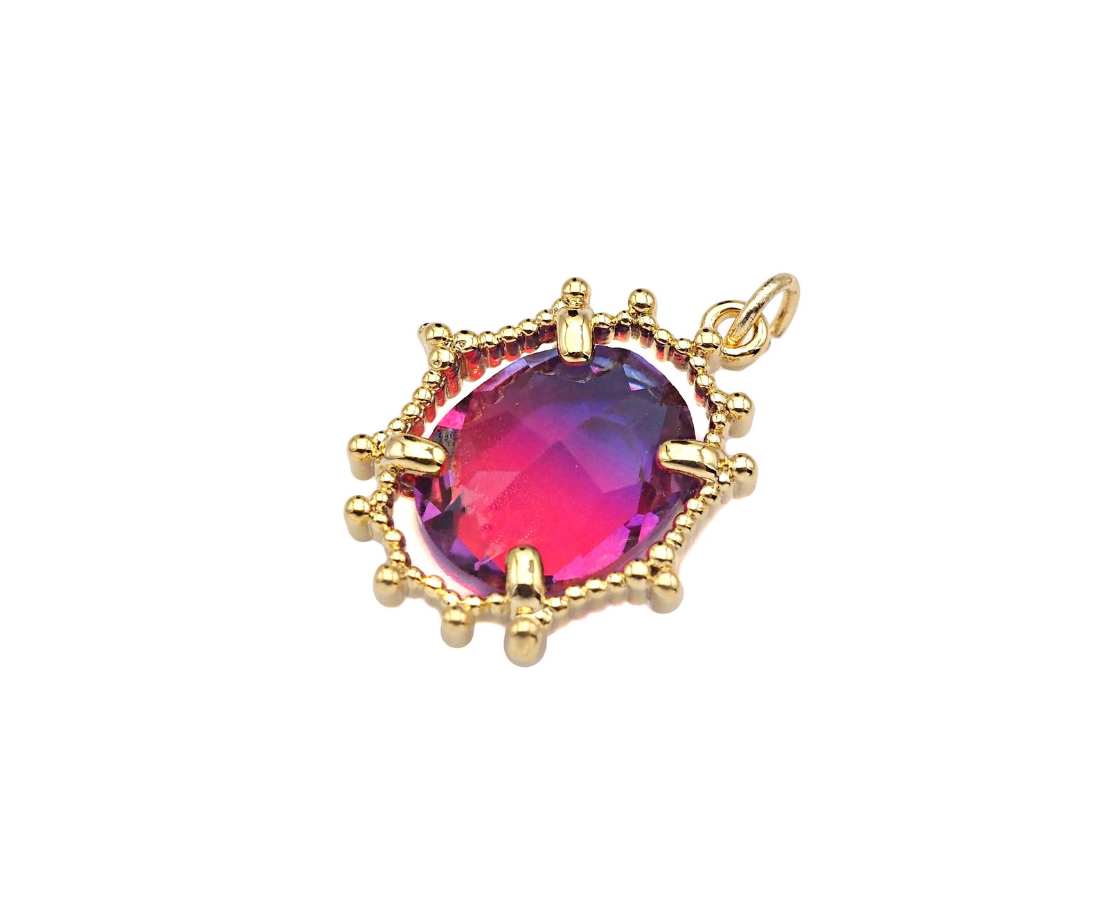 Gold Filled Colorful Quartz Oval Shape Pendant, 14K Gold Filled Quartz Charm,