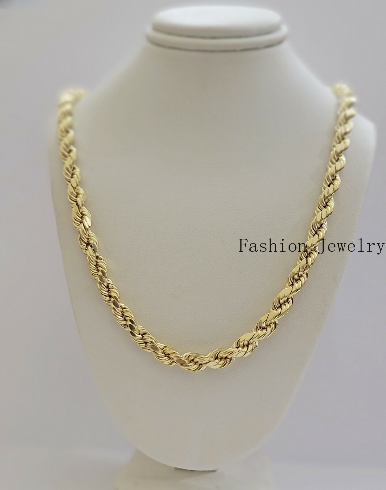 10k Yellow Gold Rope Chain Necklace 18″-30″ Men Women 4mm-10mm Real Gold Sale