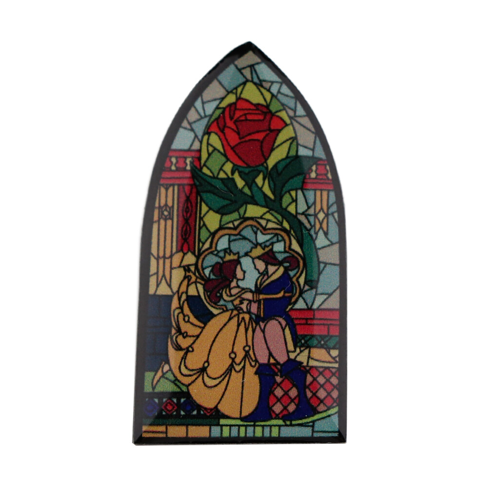 Beauty And The Beast Princess Belle And Beast Stained Glass Enamel Metal Pin