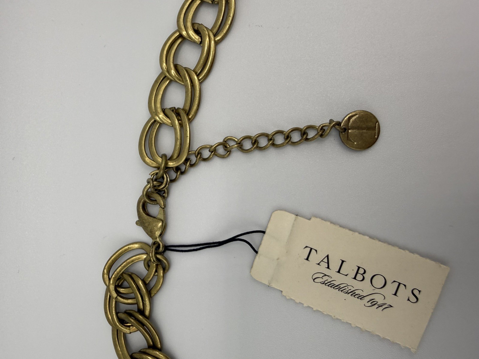 Talbots NWT Bib Statement Necklace Black Purple Glass Bead Rhinestone Gold Tone