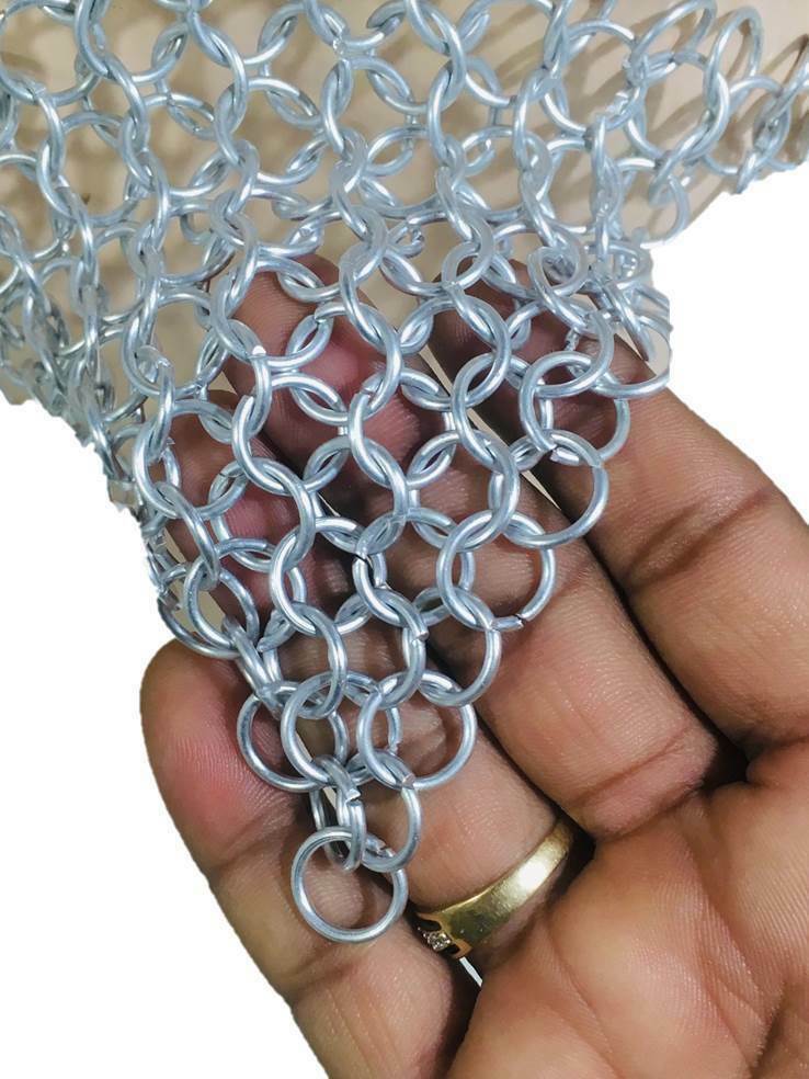 Aluminum Chain mail Neck Piece Silver Color for Adults – Handmade intimate gift