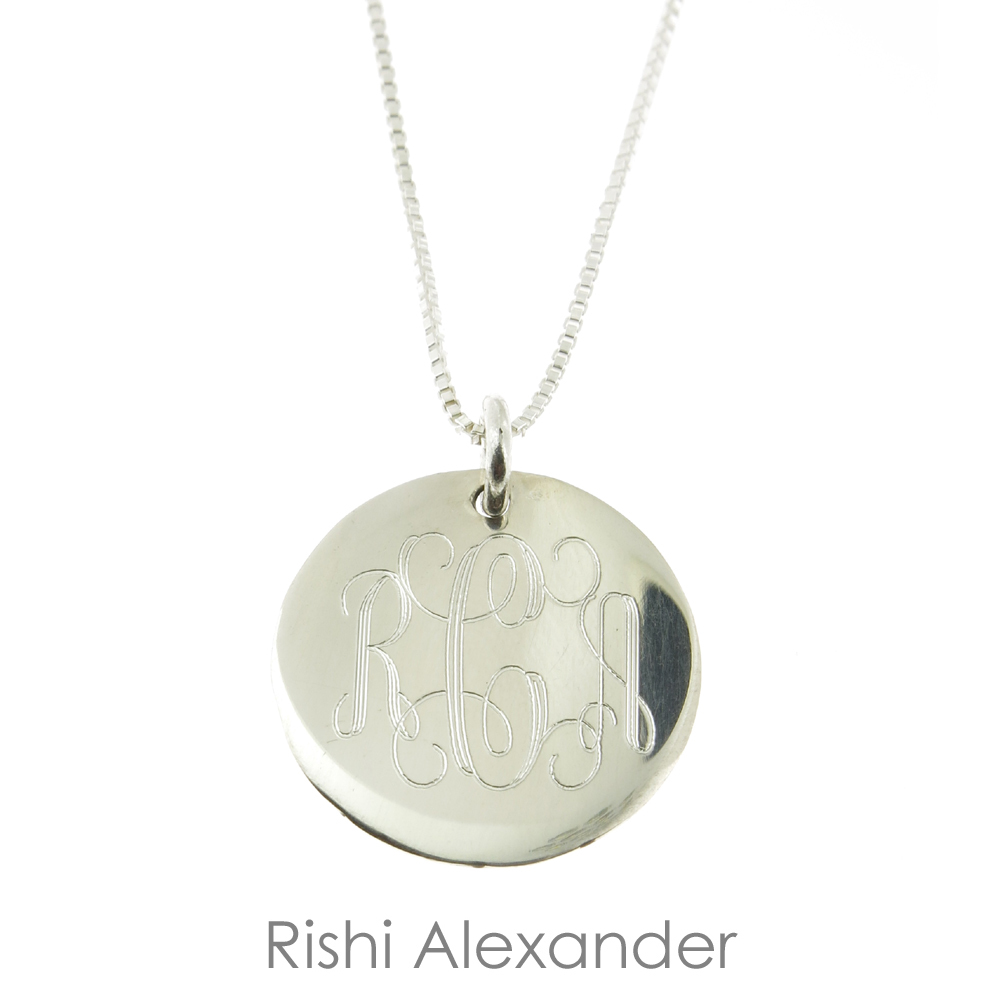 925 Sterling Silver Monogrammed Personalized Childrens Necklace