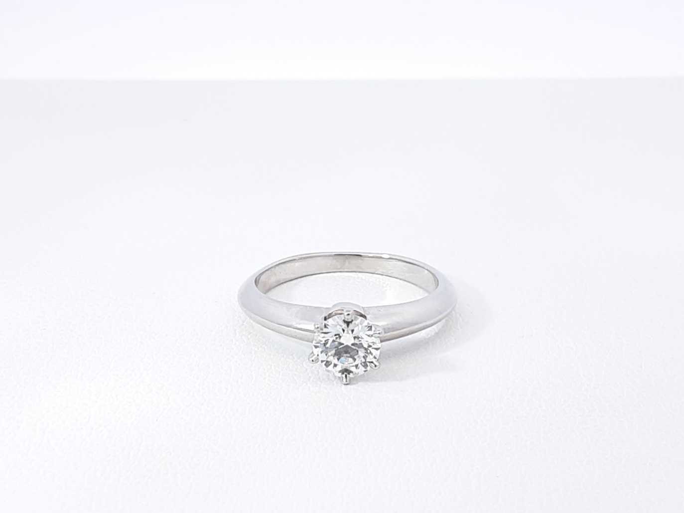 Tiffany & Co 0.48 Ct Diamond & Platinum Solitaire Ring 3.9g Sz 3.75 Fw0226ozxzdu