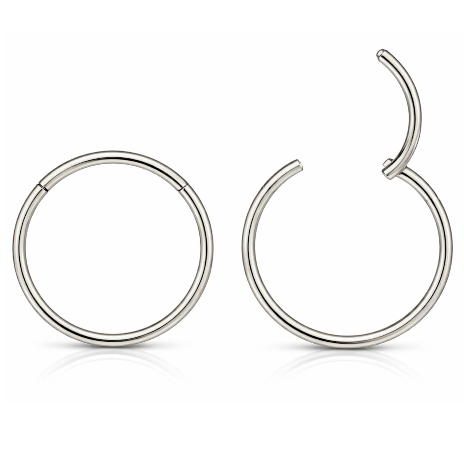 Thin Hoop Earrings Ginger Lyne 20 Gauge Stainless Steel Hinged Clicker for Lo…