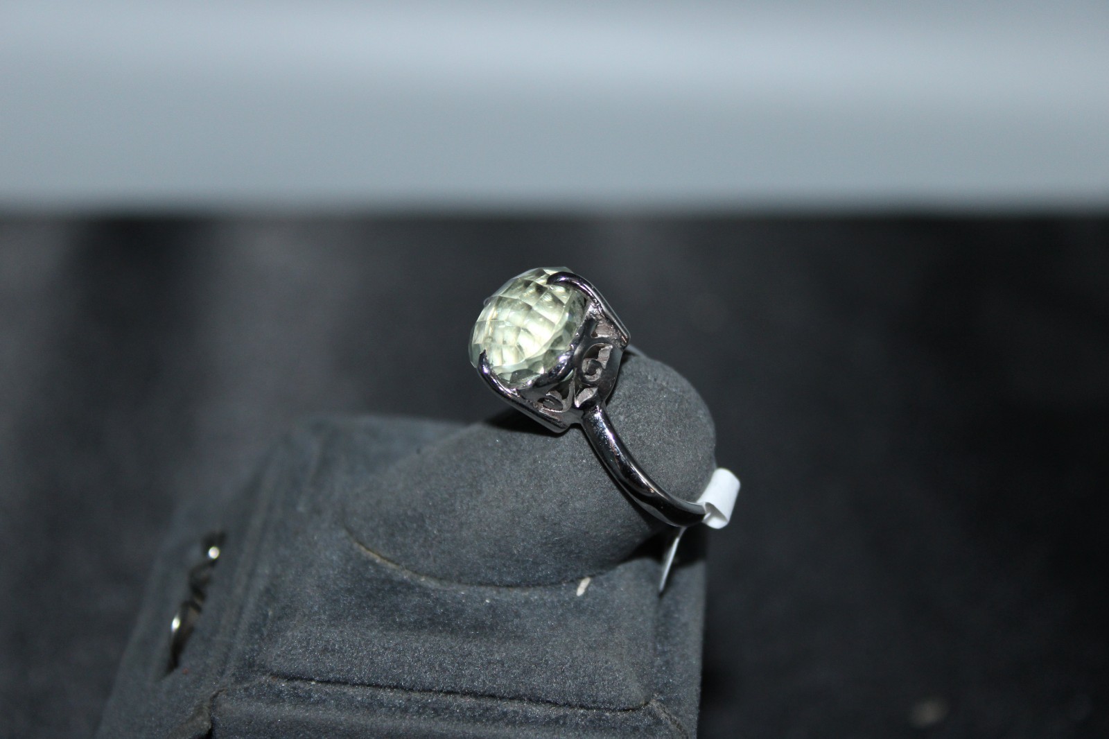 Green Amethyst And Sterling Silver Ring Size 6.5