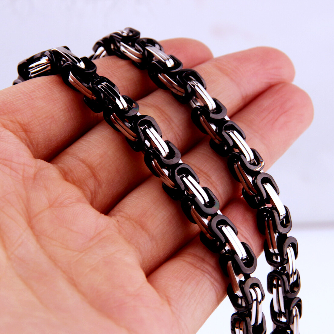 5/6/8mm Cut Byzantine Chain Stainless Steel Necklace or Bracelet for Women Men