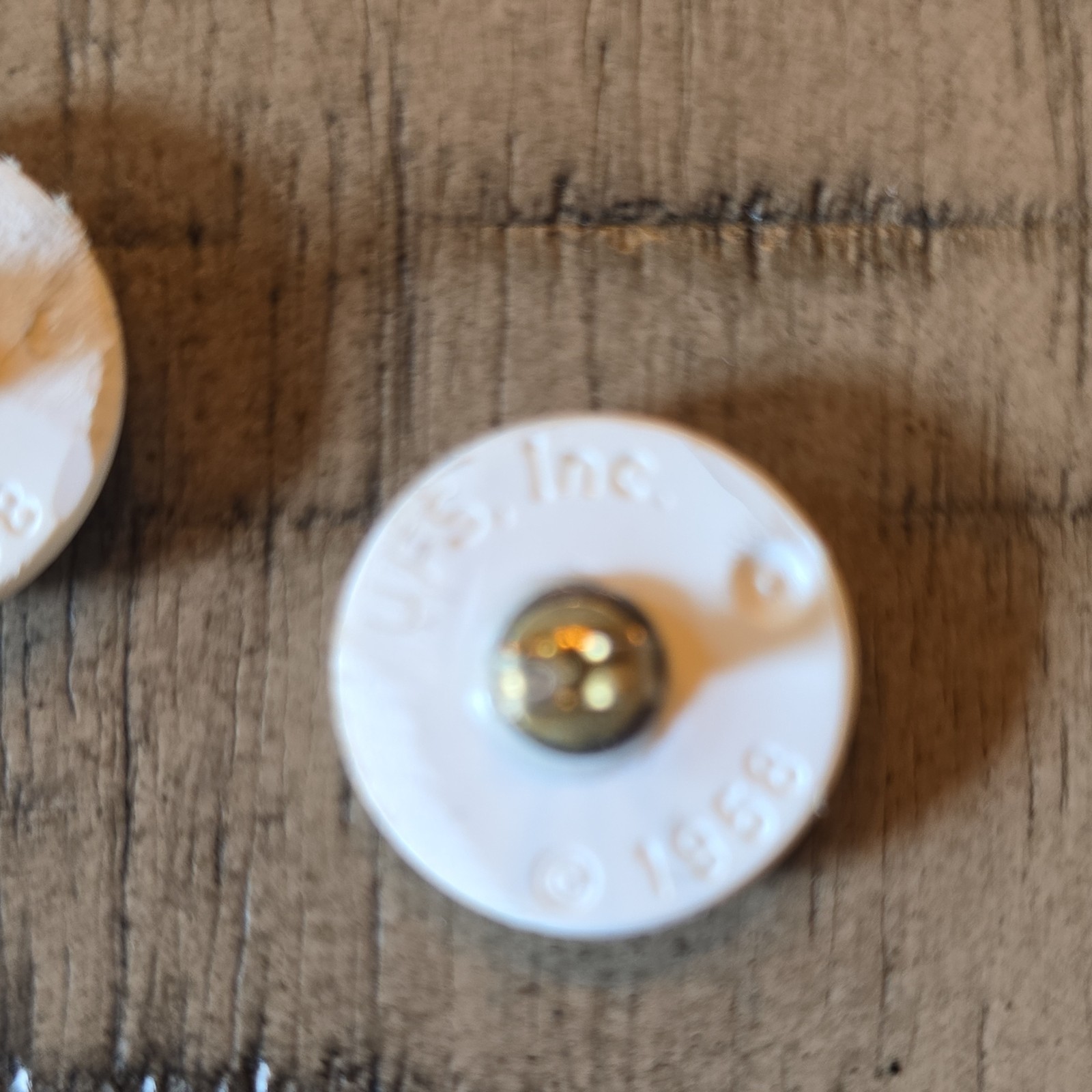 Snoopy Ice Cream Stud Earrings White Round Plastic Nickel-Free 0.75inUFS 1958