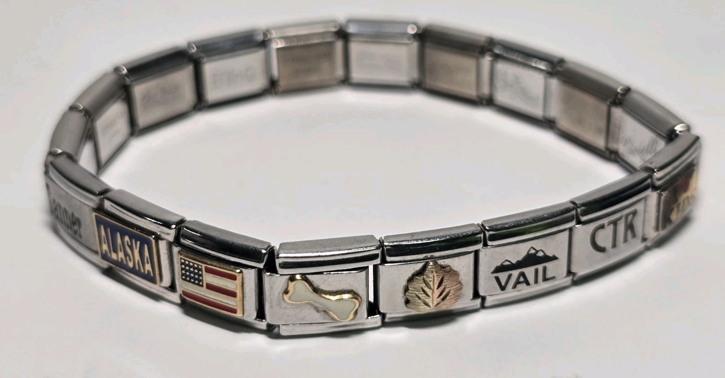 Italian Nomination Charm Bracelet Stainless Steel Black Hills Blinq Uberry