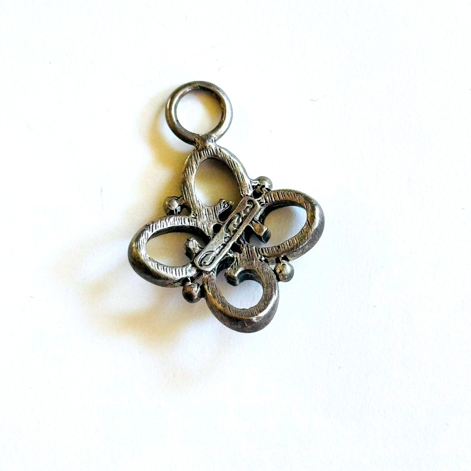 VTG Oscar De La Renta Signed Pendant Charm O cross High End designer silver