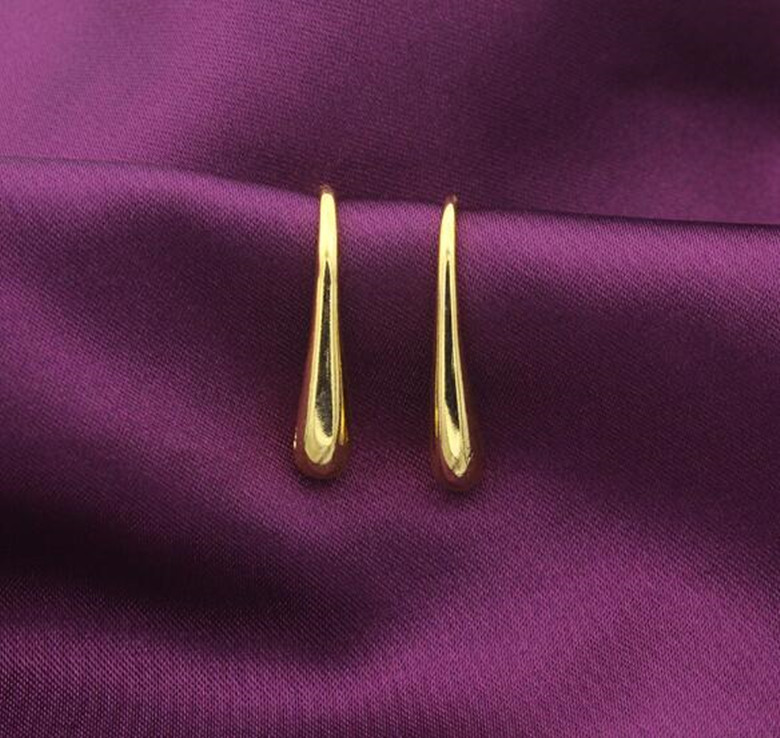 Womens 18K Yellow Gold Filled Elegant Teardrop Charm Fashion Earrings #E235