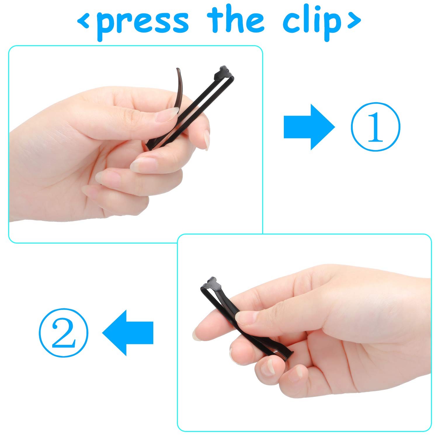 48 Pieces No Slip Metal Hair Clips Hairpin Open Center Metal Barrettes 2.36 x…