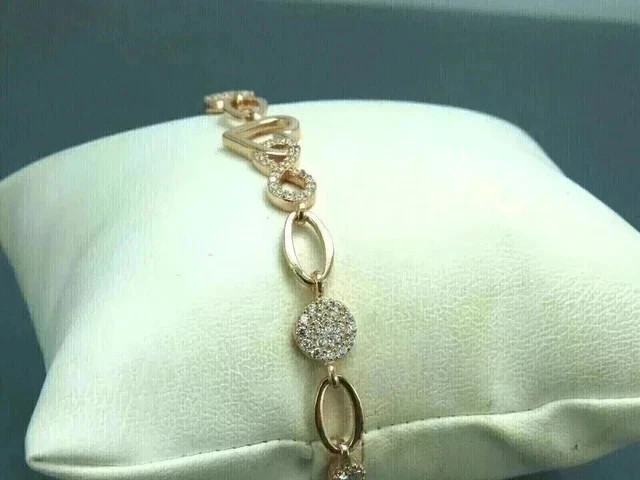5Ct Round Simulated Diamond Sterning Women Bolo Bracelet 14k Yellow Gold Plated