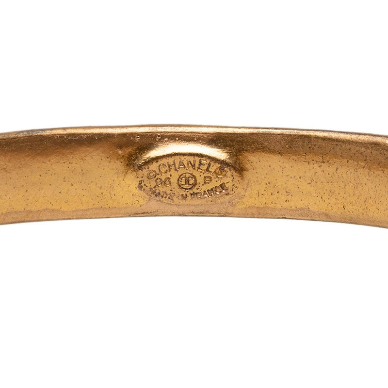 Chanel Coco Mark Vintage Bangle 96P Stamp Gold Plated Wrist Size 19.5 cm Women’s