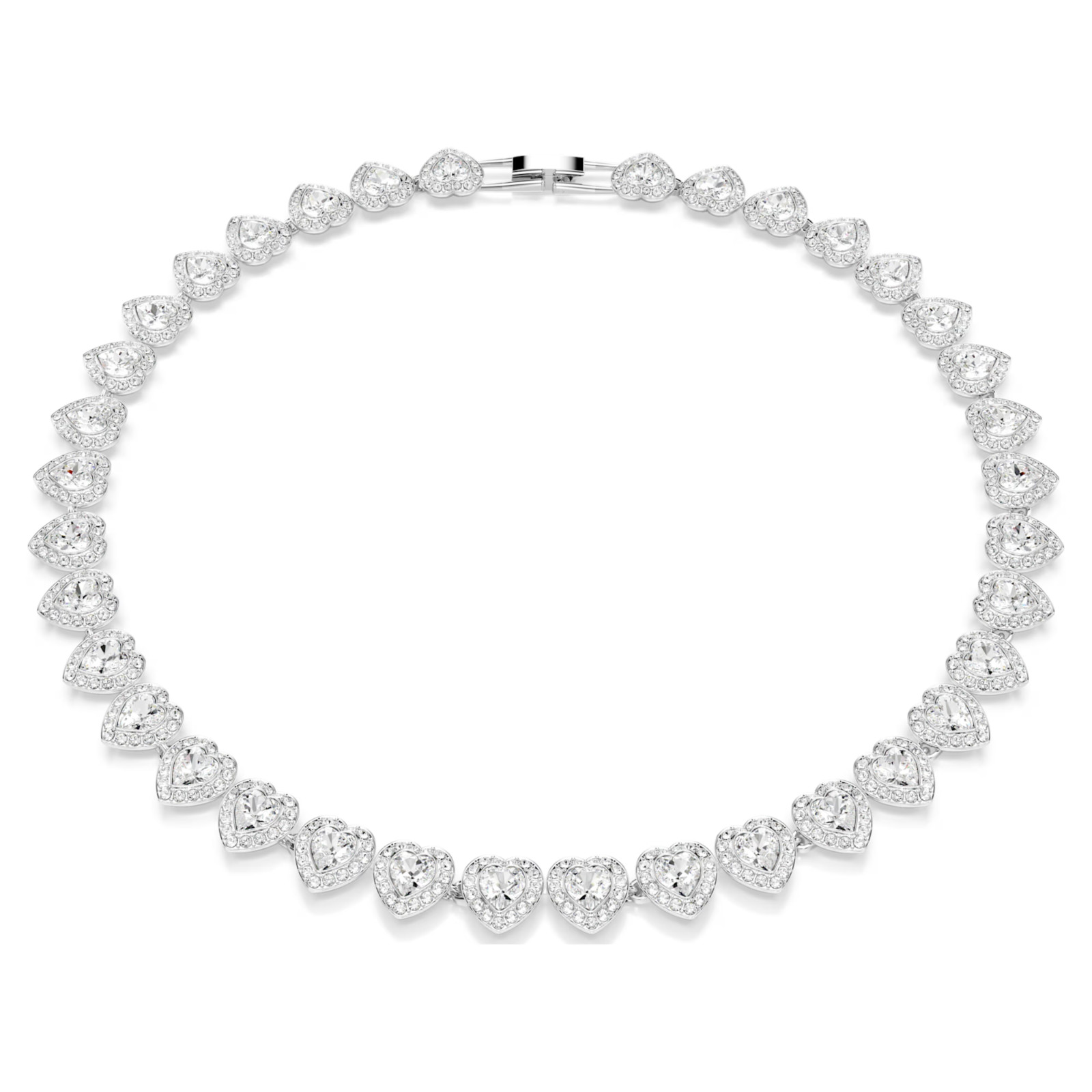 Ariana Grande x Swarovski necklace Mixed cuts, Heart, White, Rhodium plated