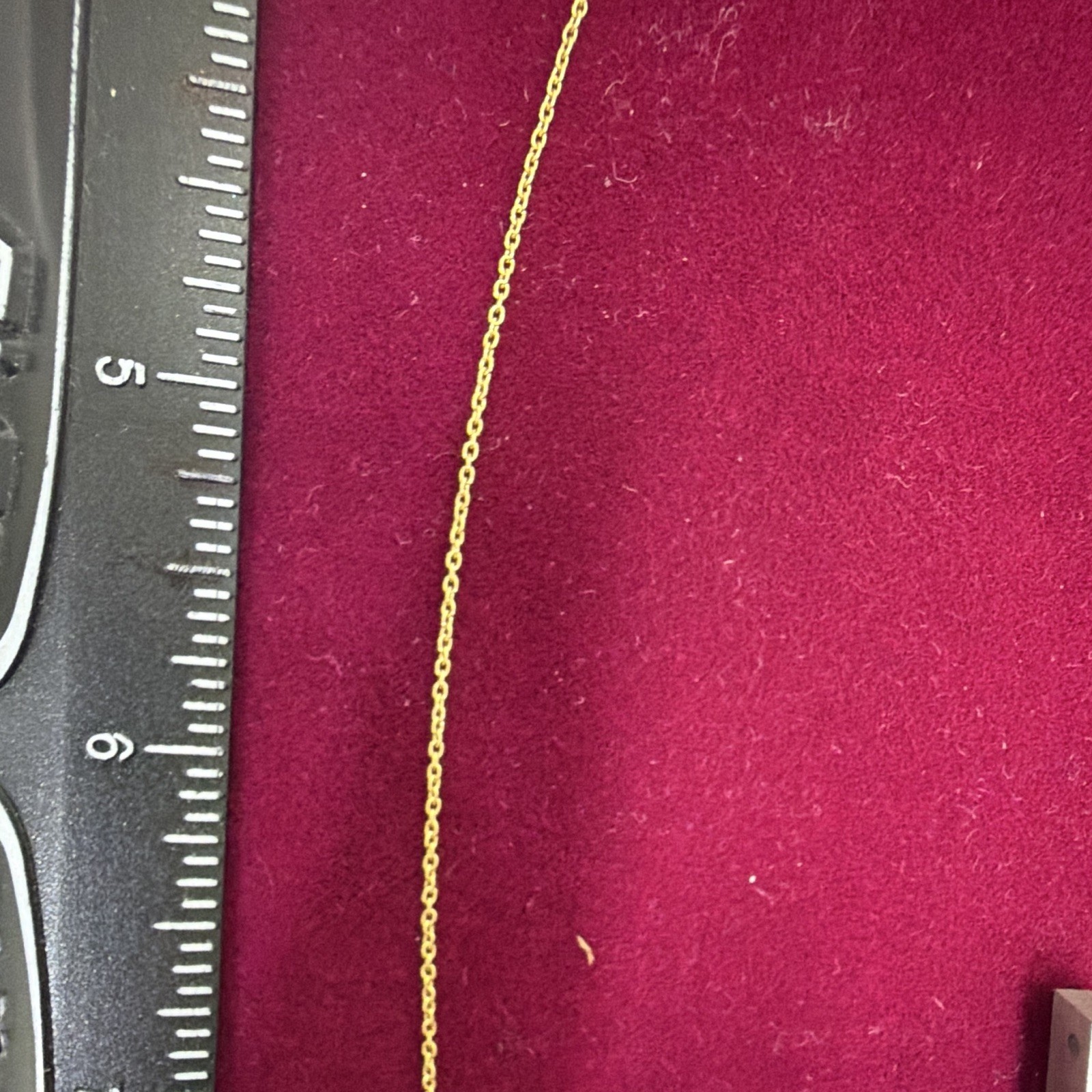 10K Gold Tone Metal Cable Chain Necklace, 18 in, 0.60 mm, 1.0 grams