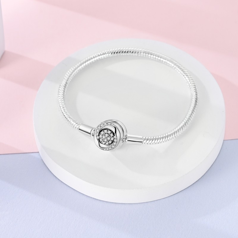 MULA European Sparkling Vortex 925 Silver Clasp Charm Bracelet For Women Jewelry