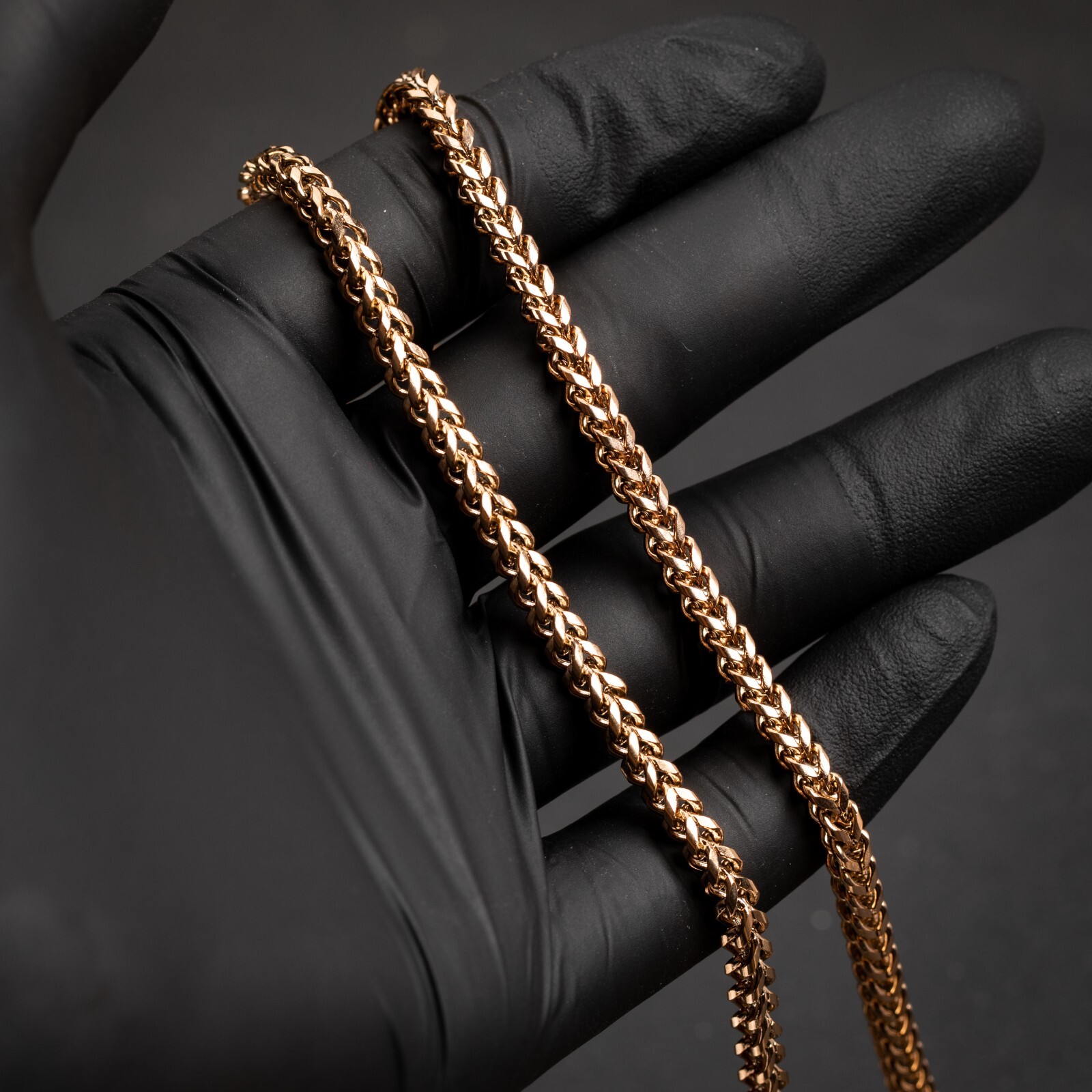 Rose Gold Plated Solid Heavy 316 Stainless Steel 4MM Franco Chain Necklace