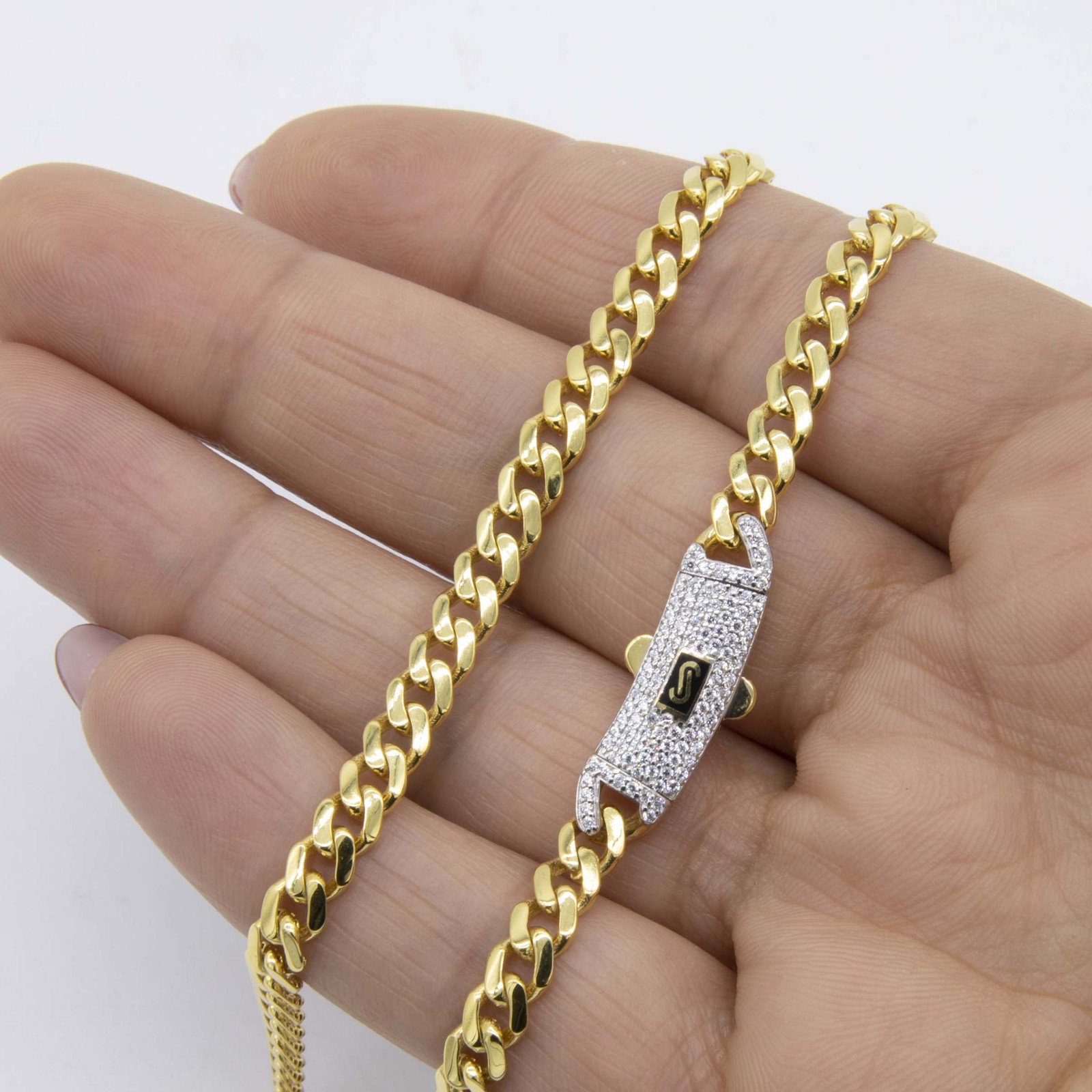 6mm Miami Cuban Link Chain Necklace Box Lock 10K Yellow Gold