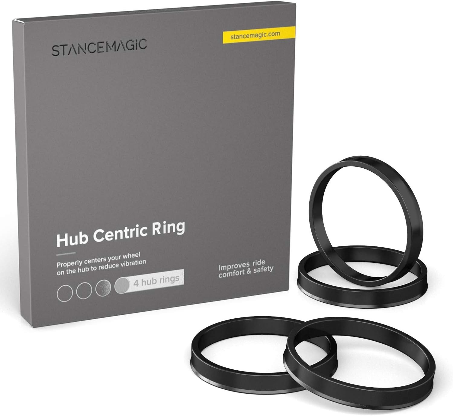 Corrosion Resistant Hub Rings – Pack of 4, 56.1mm-67.1mm, Vibration-Free Ride