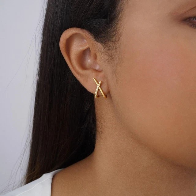 0.80Ct Round Cut Simulated Diamond Fancy Stud Earring’s 14K Yellow Gold Plated
