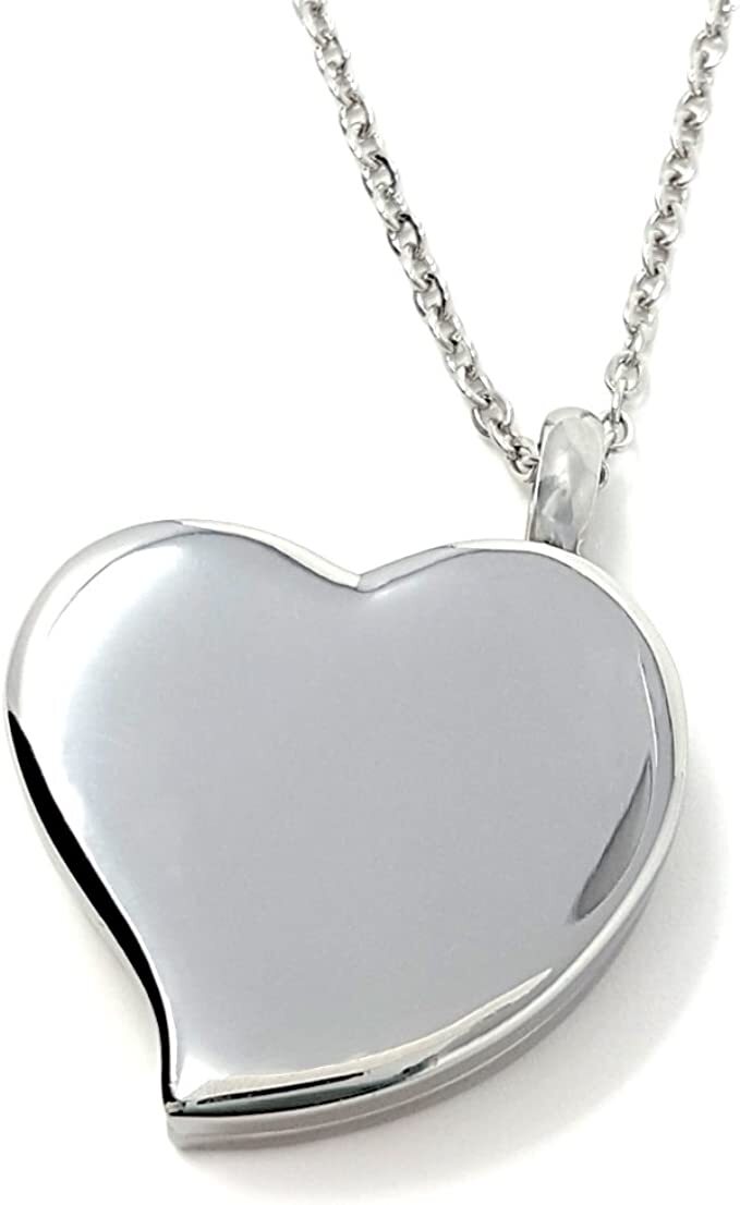 Heart Pill Necklace – Polished Heart Locket with Magnetic Closure – 26″