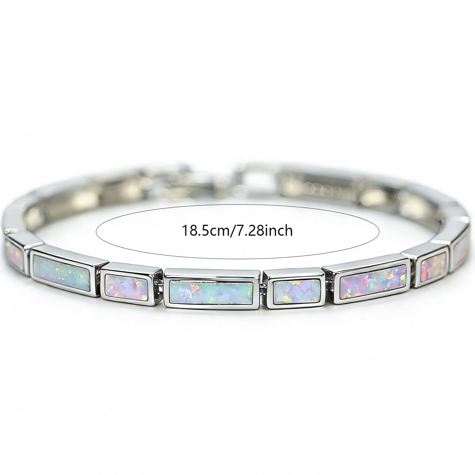 Hawaii White Opal Square Shape Bracelet Sterling Sliver Jewelry For Women Girls