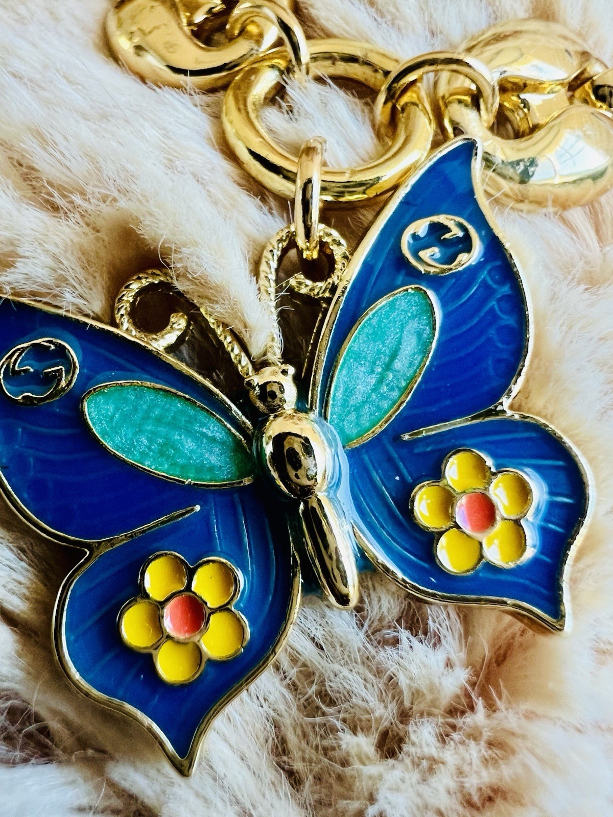 Upcycled Gucci Butterfly Zipper Pull On Unbranded Chain