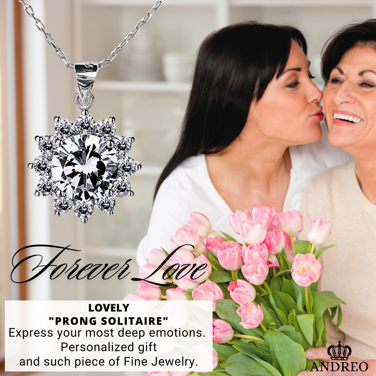 Mom CUSTOM Star Silver Necklace Gift Ideas Valentines Gifts for Mother ANDREO