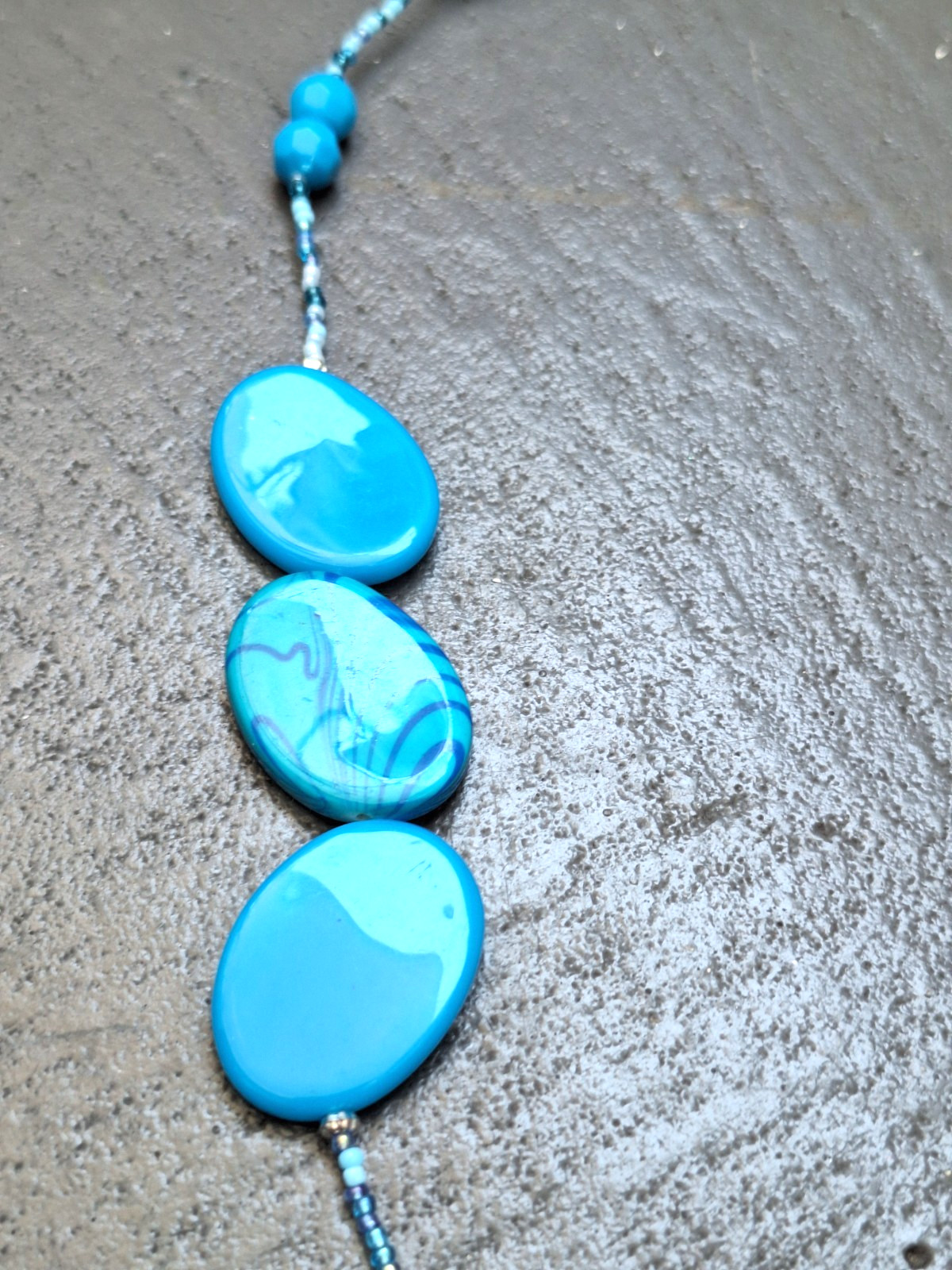 Fashion Jewelry Turquoise Blue Necklace + Earring Matching set lead free