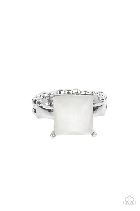 paparazzi white flexible ring