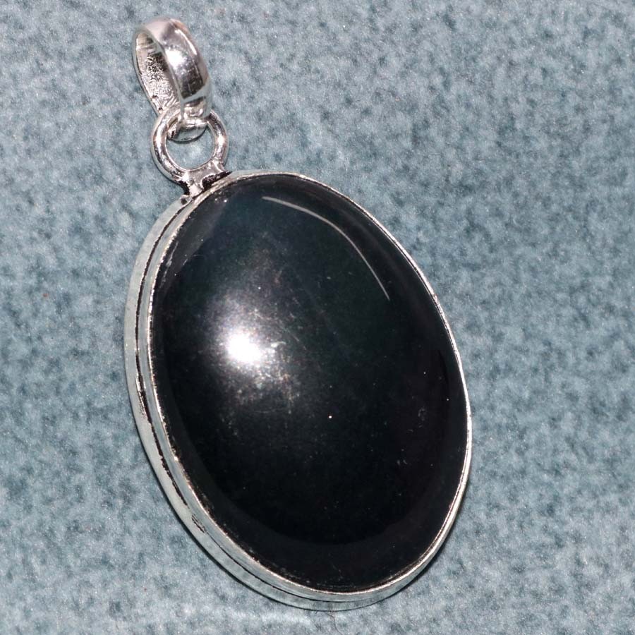 Rainbow Obsidian Eye 925 Silver Plated Pendant 1.8″ Limited Edition Design MJ