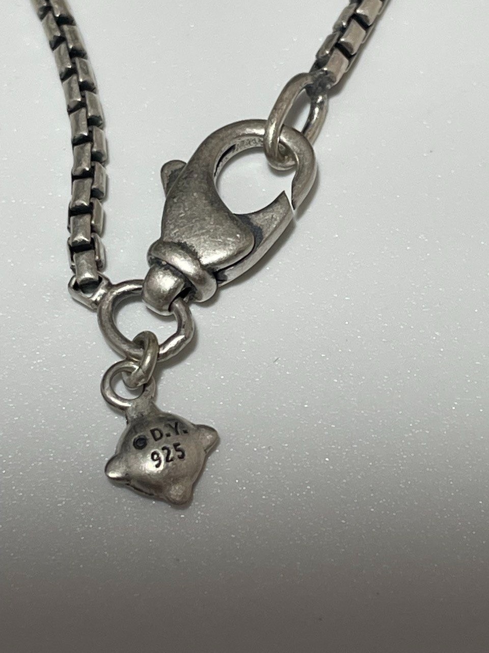 Silver David Yurman 11MM Chatelaine Pendant Necklace with Black Onyx & Diamonds