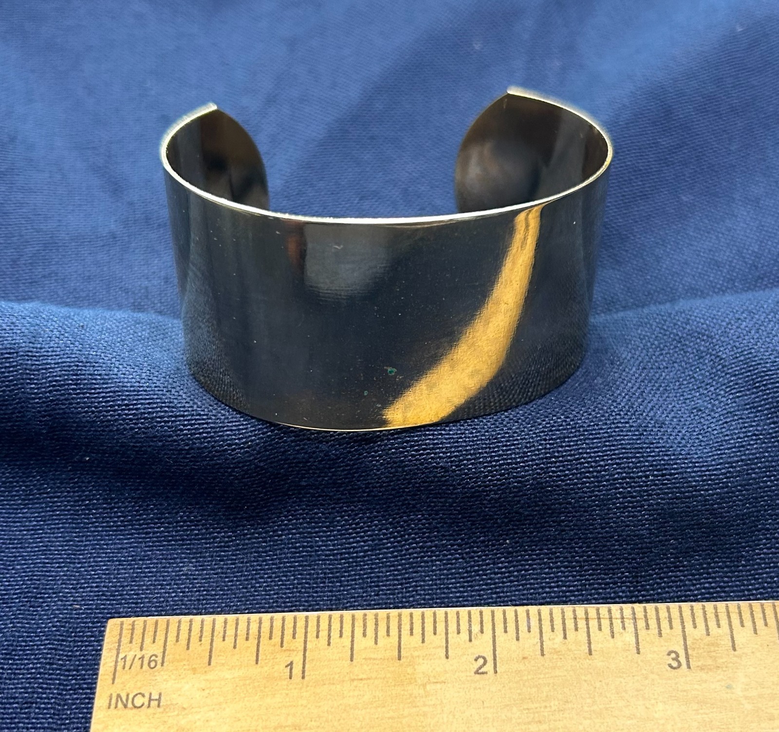 Bracelet Solid Brass Colored Bangle Gold Plated 2 5/8 Inch Length